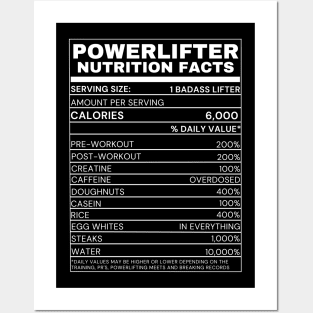 Powerlifter Nutrition Facts - funny tee Posters and Art